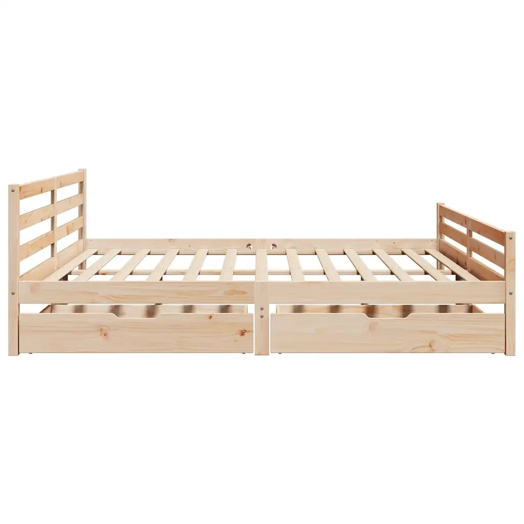 Letto senza Materasso 200x200 cm in Legno Massello di Pino