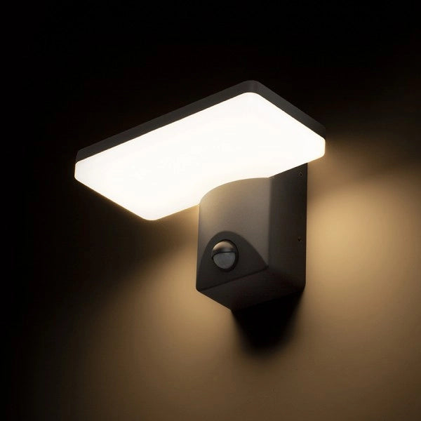 Lampada  applique RINA PIR da parete grigio antracite  230V LED 12W IP65  3000K