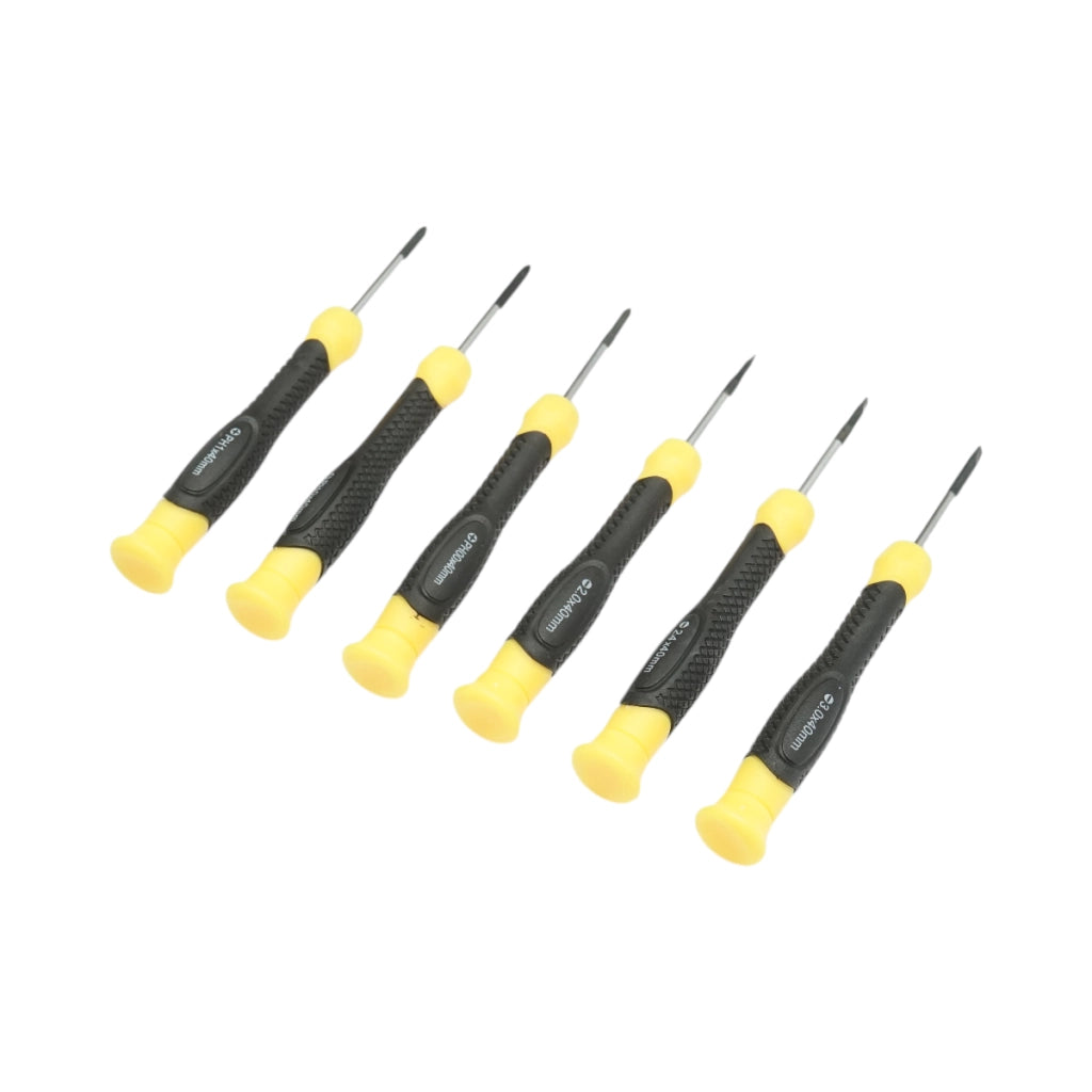 Set di 6 cacciaviti di precisione con punta magnetica, a taglio e a croce, professionali in acciaio Cr-V Crownman