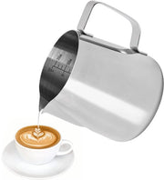 Melkkan 350ml - Melkkan per Barista - RVS - Melkkannetje - Melk Frothing Cup - con Marcature di Misura - per Espresso e Latte Art