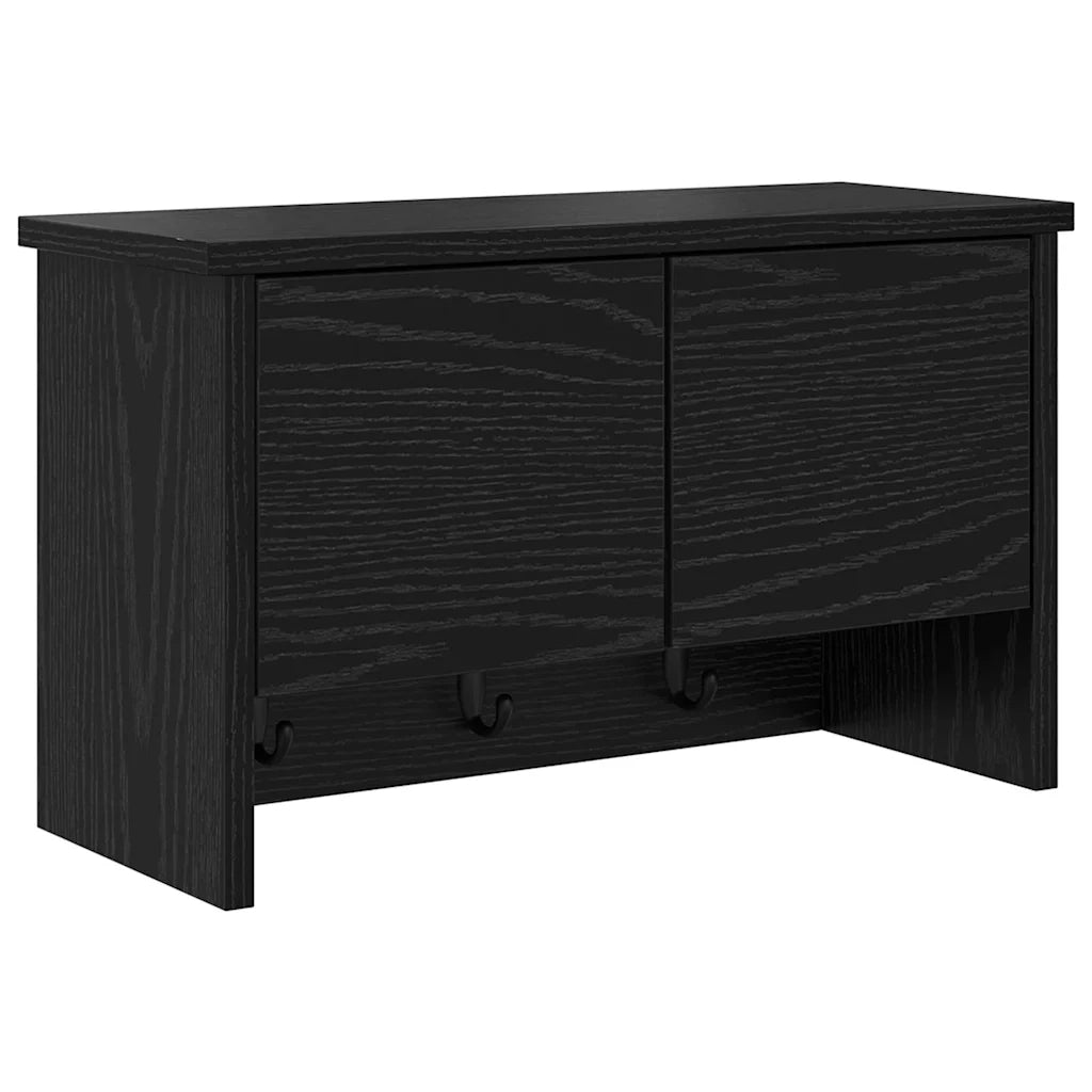 vidaXL Appendiabiti a muro con lo scaffale Rovere nero 50 x 20 x 30 cm