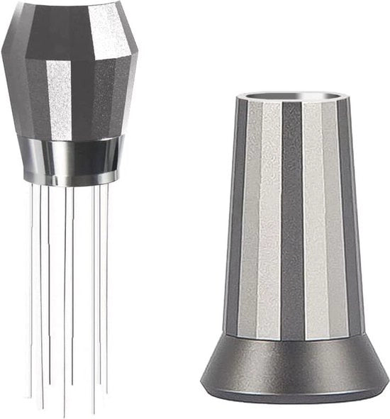 Tamper per caffè in acciaio inossidabile - Strumento per la manipolazione del distributore di caffè - Accessori per macchine da caffè - Caffèdik (argento)