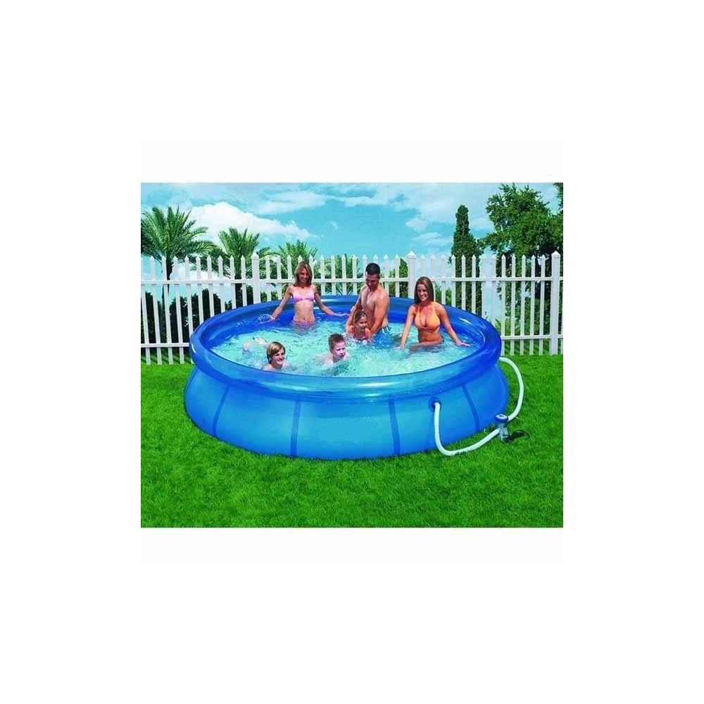 Trade Shop - Piscina Gonfiabile Tonda 366 X 76 Cm Pompa Filtrante E Kit Di Riparazione -