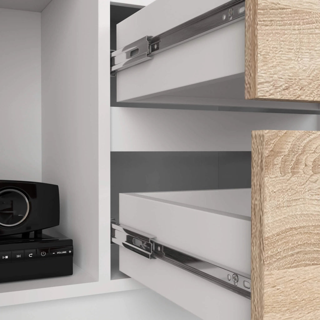 Libreria AKORD R11 Bianco, Sonoma Quercia 80 cm 2 ante 2 cassetti 80x35x180 cm