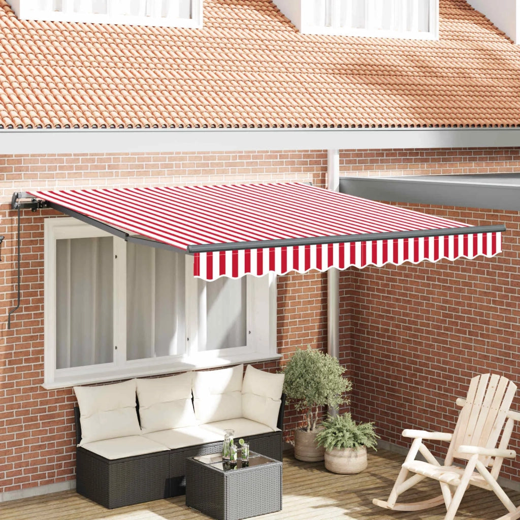 Tenda Retrattile Rosso e Bianco 350 x 250 cm 3330271
