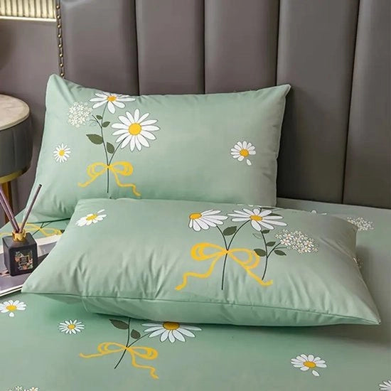 Cuscino con copertura a daisy a due pezzi, elegante, lavabile in lavatrice, colore fresco verde, 48x74 cm