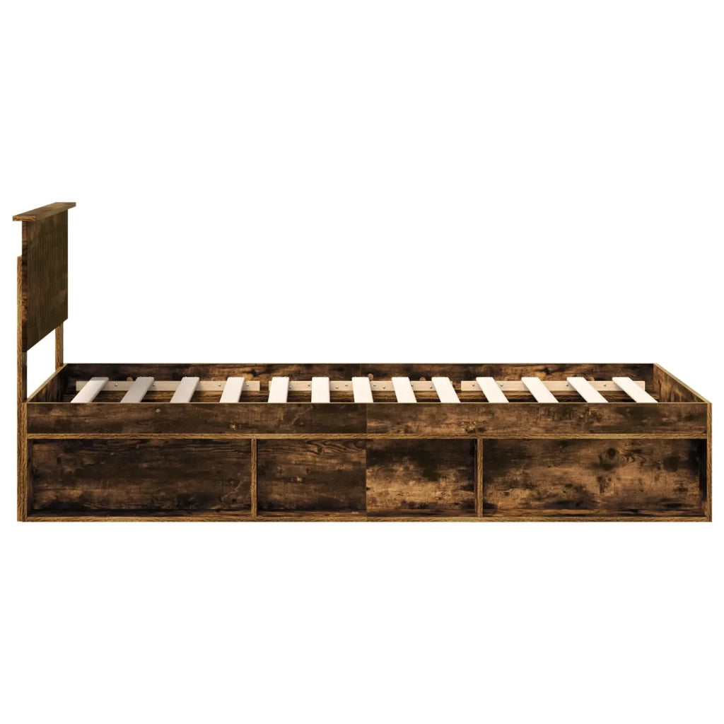Struttura del letto Rovere fumé 90 x 200 cm Pino massello