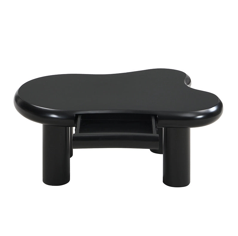 Tavolino da caffè 98x65.5x40 cm con LED a 16 colori e cassetto in MDF nero