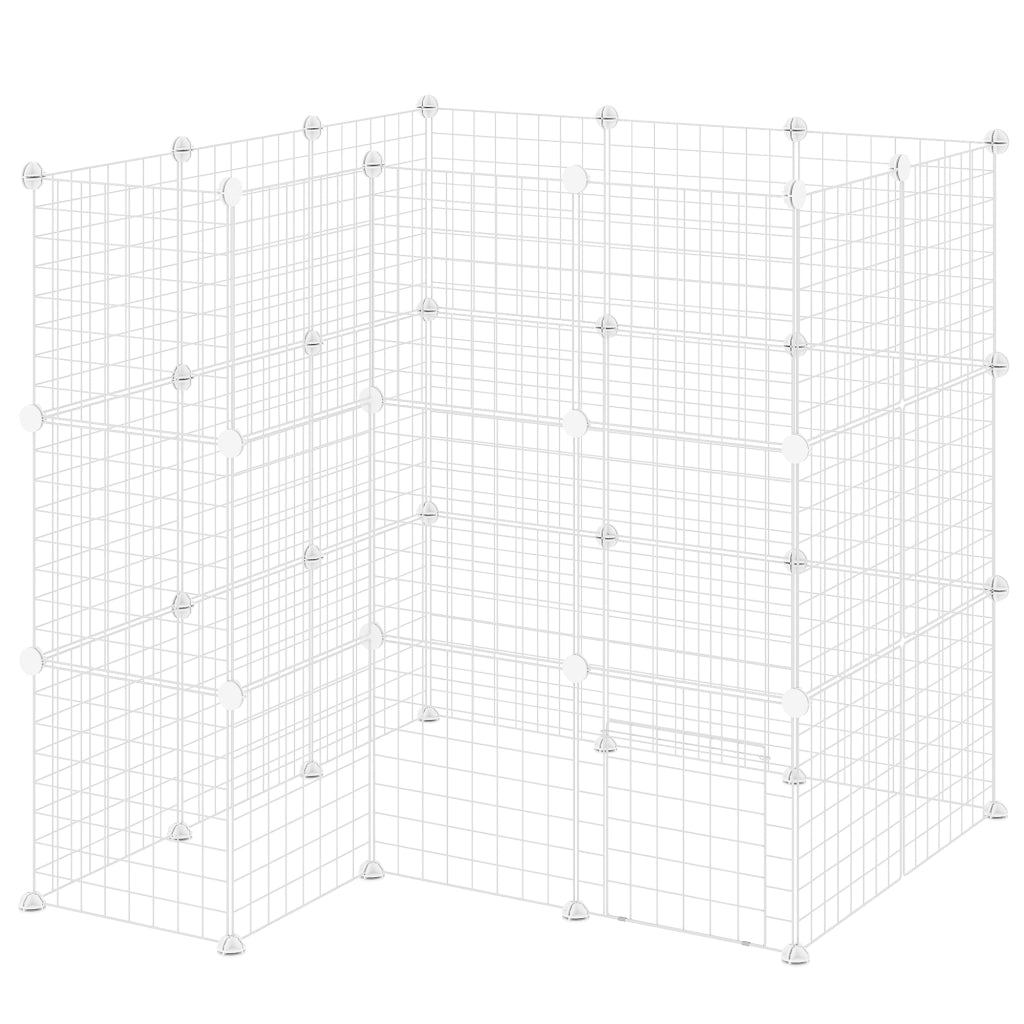 Recinto modulabile per animali domestici ¨C zephmum ¨C bianco 146x73x73cm