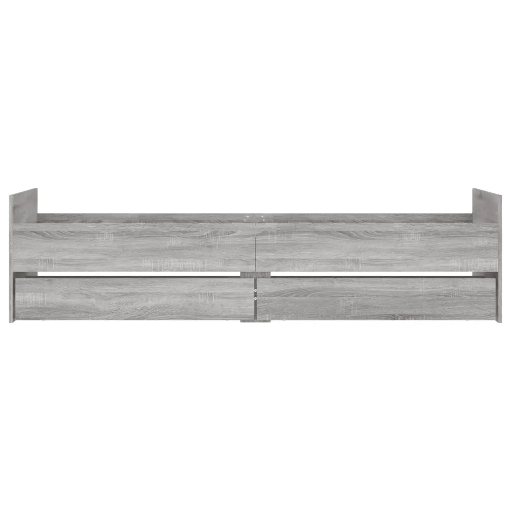 Letto singolo | Letto per adulti | Giroletto con Cassetti Grigio Sonoma 90x200 cm