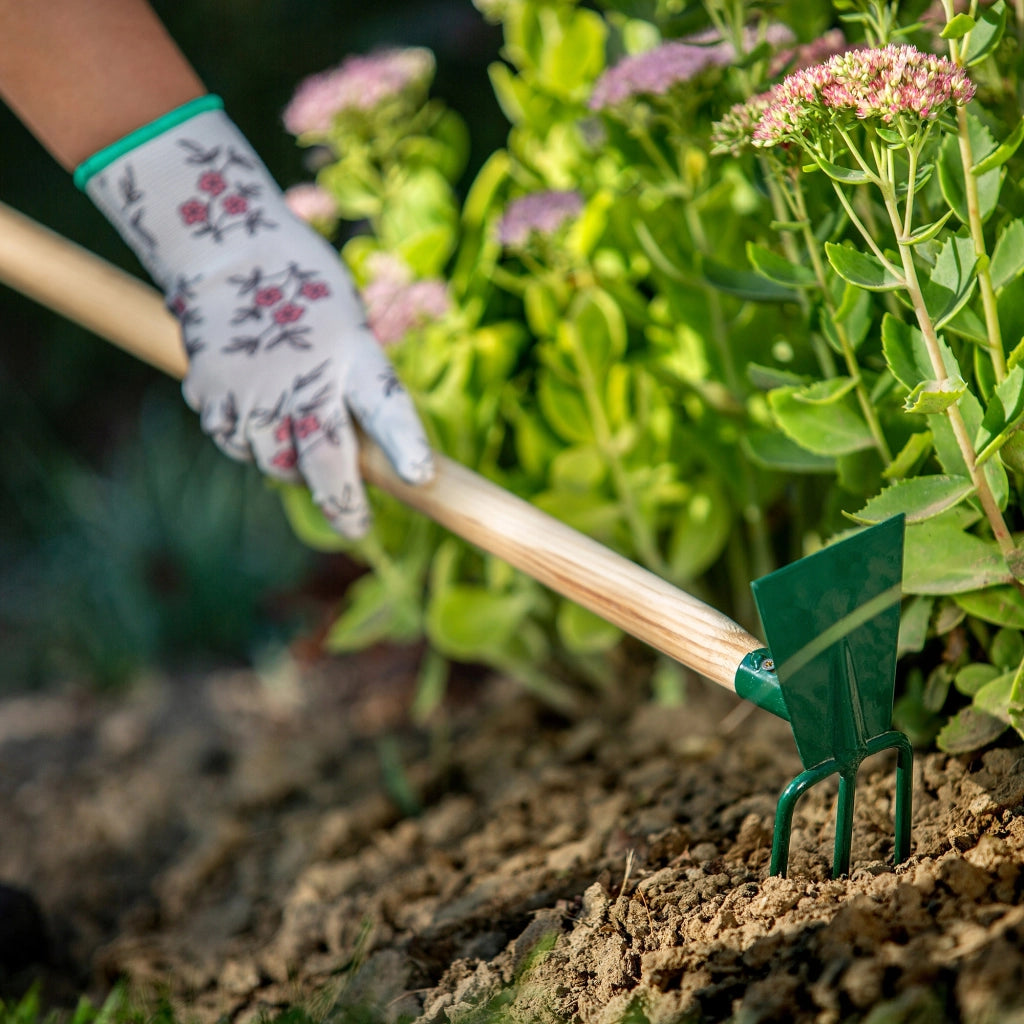 Zappa da giardino KADAX per scavare con forca da 8 cm e gancio da 115 cm