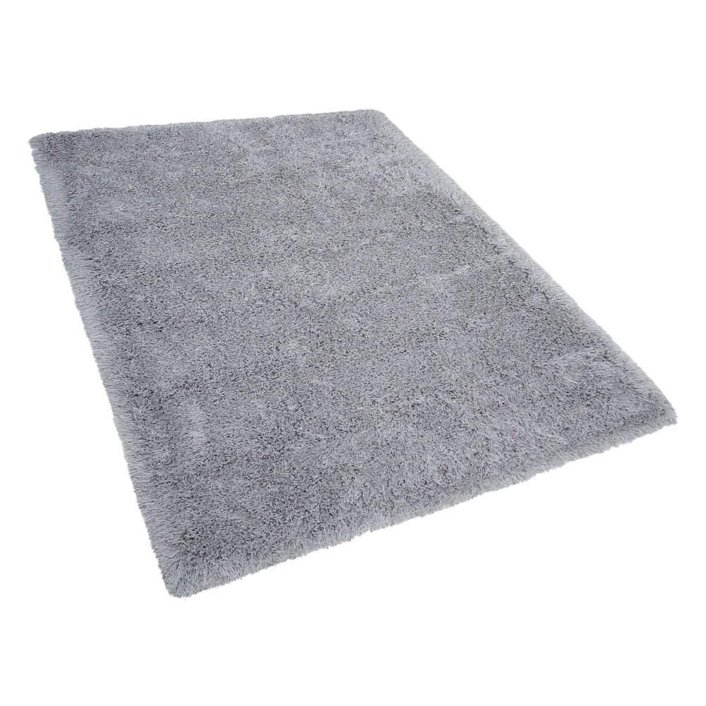 Tappeto Shaggy Tappeto a pelo lungo Solido Poliestere Grigio Rettangolare 140 x 200 cm