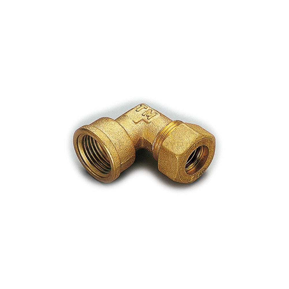 Raccordo 1/2''x12mm curvo femmina a compressione con tenuta o-ring