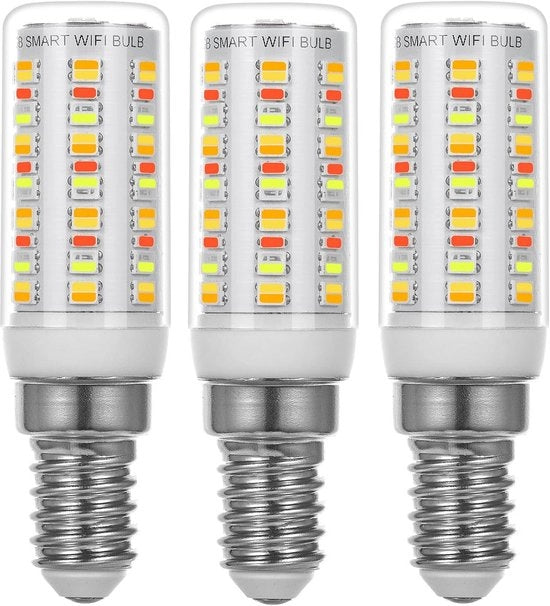 Lampade a LED RGB E14 intelligenti - Wi-Fi, 16 milioni di colori, regolabile e sincronizzazione con la musica (3 pezzi)