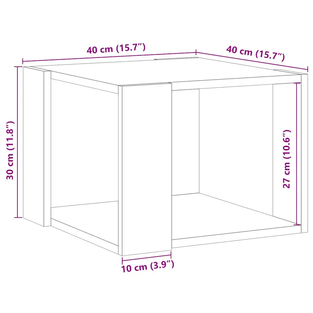 vidaXL Tavolino da Salotto Legno Vecchio 40x40x30 cm Legno Multistrato
