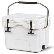Frigorifero portatile isolato 46 x 34 x 33 cm con tappo di scarico e 2 portabicchieri in PE bianco 20_0012140