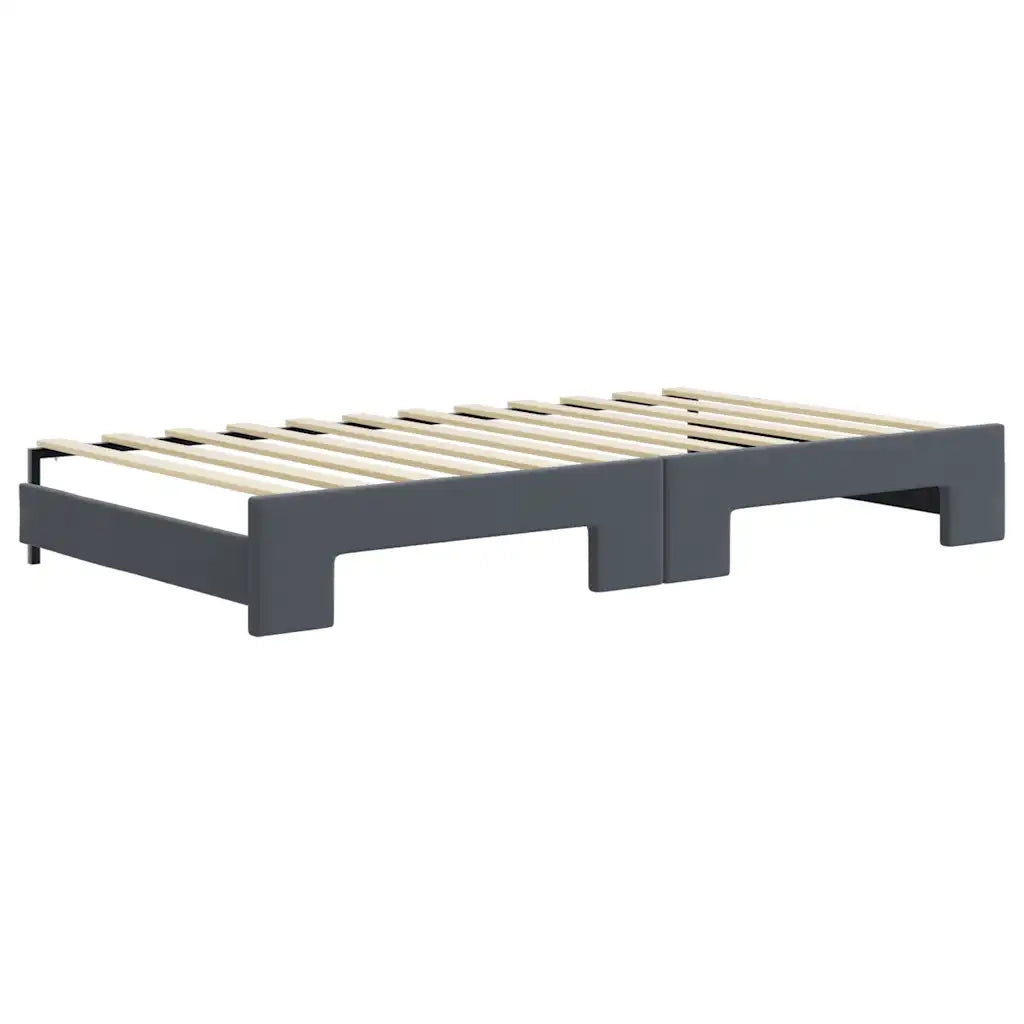 Divano Letto Estraibile Cassetti-Sofa Letto-Daybed Grigio Scuro 100x200cm Velluto 736811
