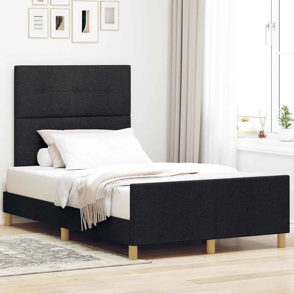 Struttura del letto con testiera Nero 120 x 190 cm Tessuto 3344713