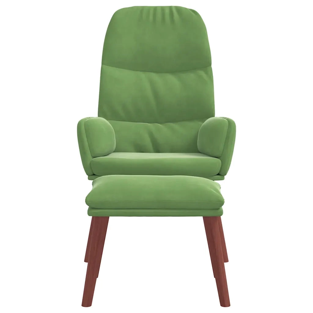 Poltrona Relax con Poggiapiedi Verde Chiaro in Velluto 3315119