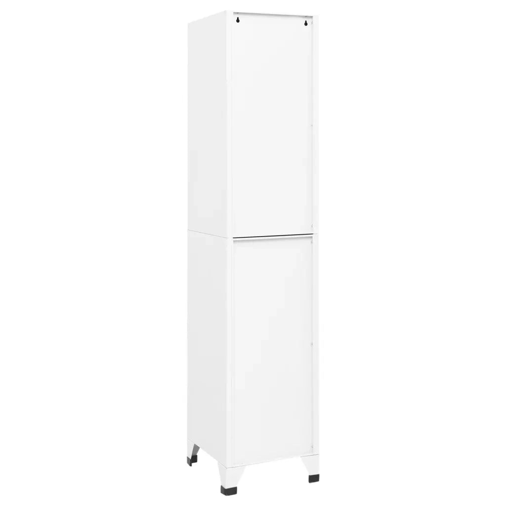 Armadietto moderno bianco con 5 ante chiudibili a chiave 38 x 40 x 180 cm acciaio bianco 02_0047002