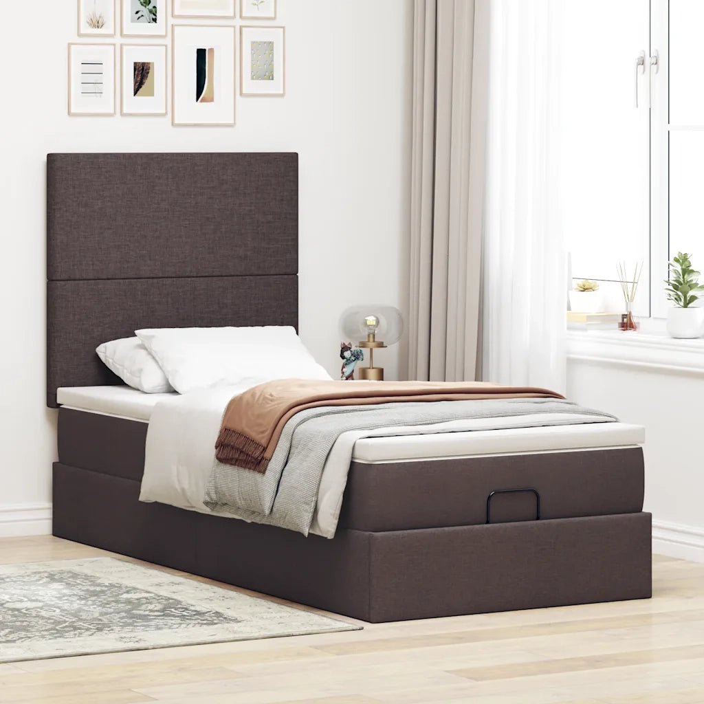 Struttura Letto Pouf con Materasso 80x200 cm in Tessuto
