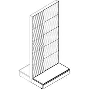 TRASFORMAZIONE A GONDOLA SCAFFALE MARKET - SCHIENALE FORATO RAL 9016 CM 100 H.CM 215- 1 kit