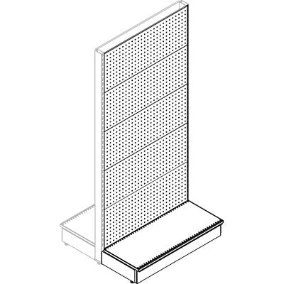 TRASFORMAZIONE A GONDOLA SCAFFALE MARKET - SCHIENALE FORATO RAL 9016 CM 100 H.CM 215- 1 kit