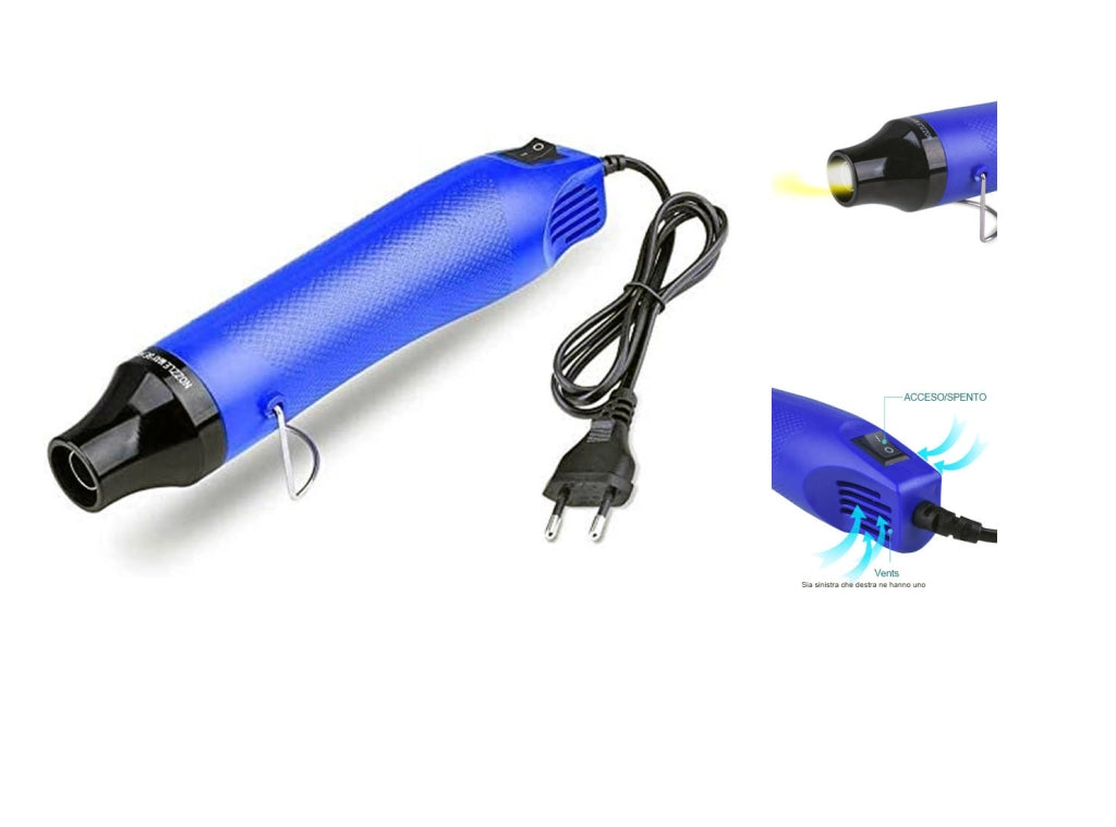 ETEPON Mini Pistola Termica 300W ad Aria Calda Elettrica Portatile per Progetti Fai-da-Te Goffratura Coperture PVC Termico Asciugatura Vernice Argilla Timbri in Gomma
