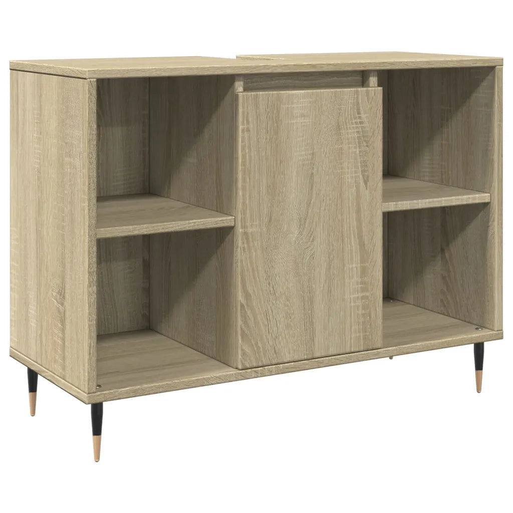 Set Mobili da Bagno 3 pz Rovere Sonoma in Legno Multistrato