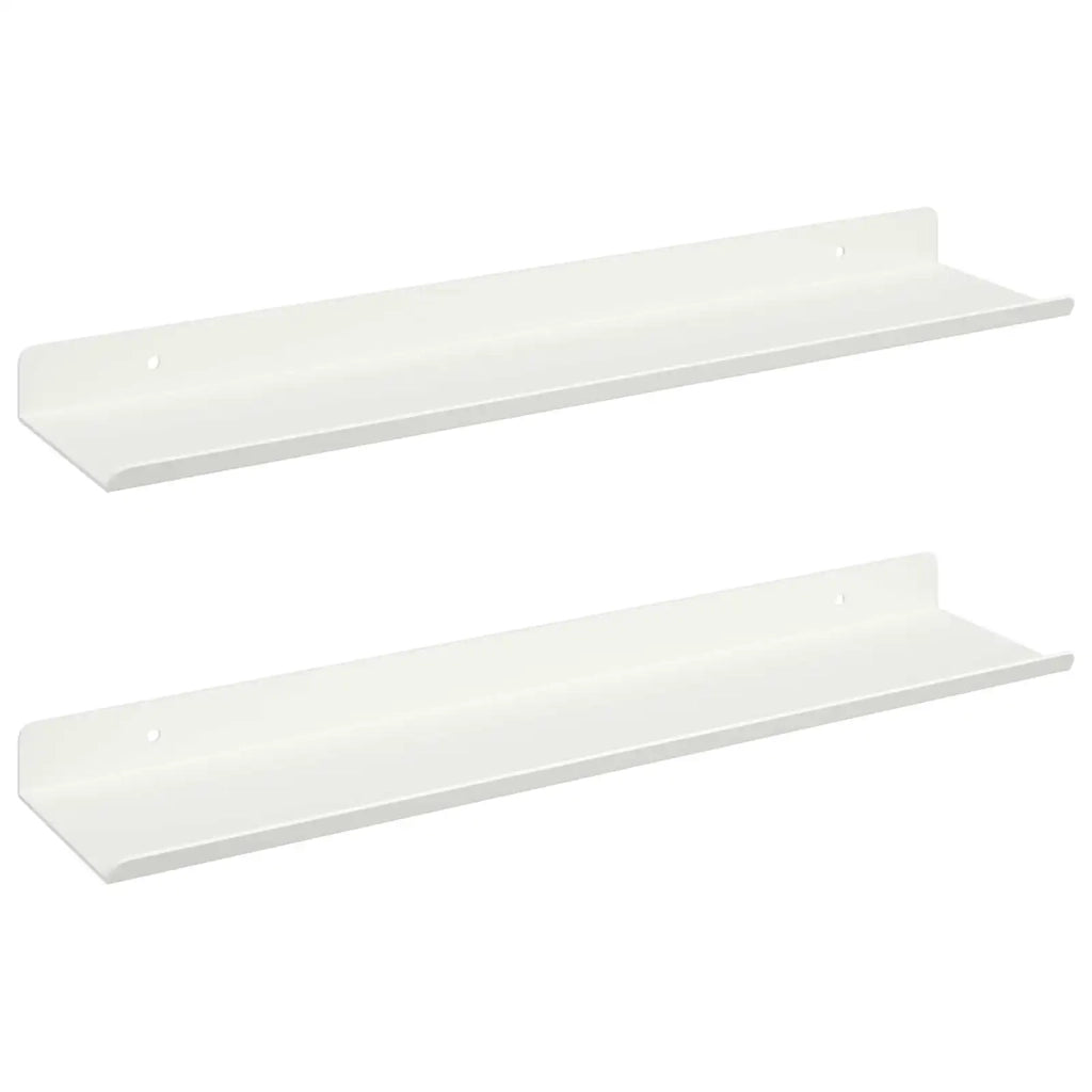 Mensola sospesa 2 pcs Bianco 40 x 8,5 x 2,5 cm Acciaio 8003958