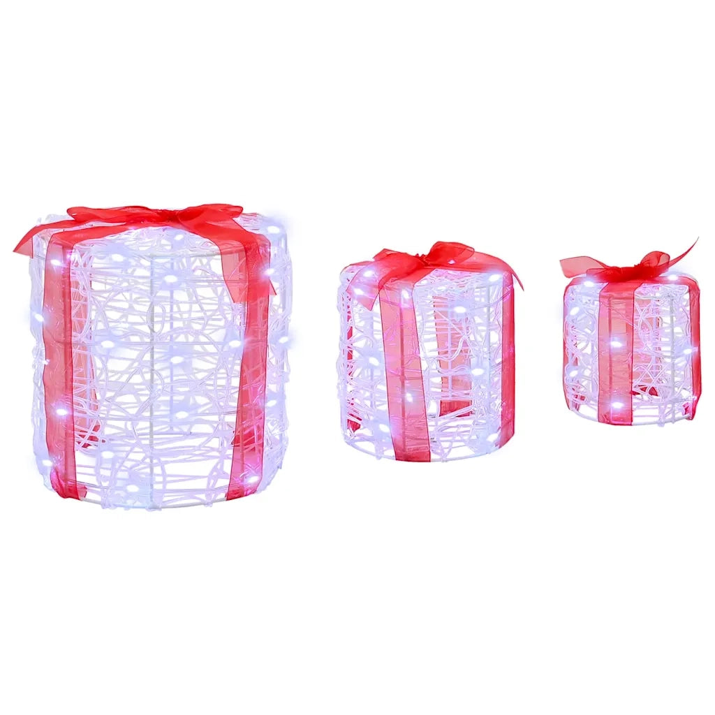 Decorazione Scatola Regalo 3 pcs Bianco freddo 20 x 20 x 21 cm