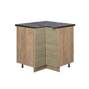 Mobile ad angolo cucina Fame-Line Pannello in quercia/Rovere dorato 80.5 cm, PL Antracite Vicco