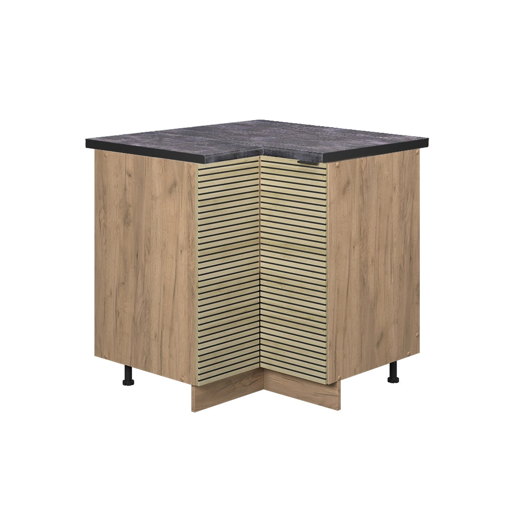 Mobile ad angolo cucina Fame-Line Pannello in quercia/Rovere dorato 80.5 cm, PL Antracite Vicco