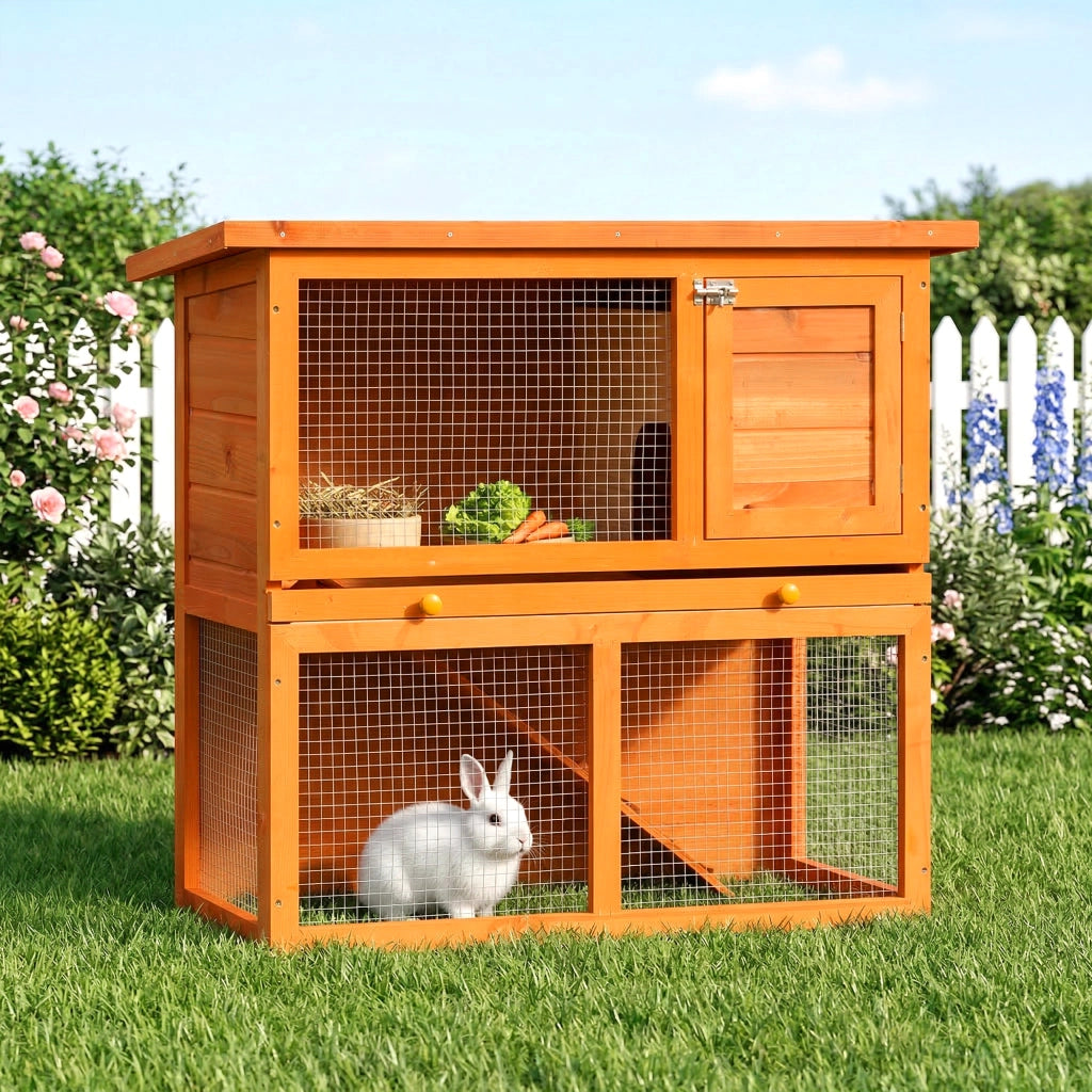 Gabbia per piccoli animali 2 piani ¨C Xylo ¨C legno abete naturale e verde