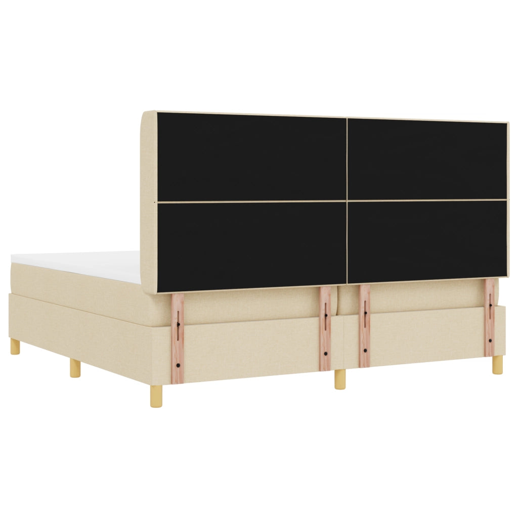 Letto a Box Spring con Materasso Panna 200x200 cm Tessuto
