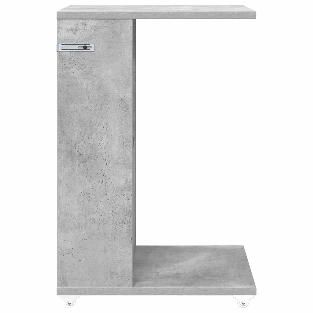 Tavolo laterale con ruota Grigio cemento 40 x 35 x 60 cm 8000375