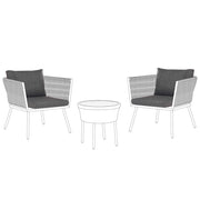 Set di copricuscini per esterni per seduta e schienale Grigio scuro UV Resistente stile minimalista