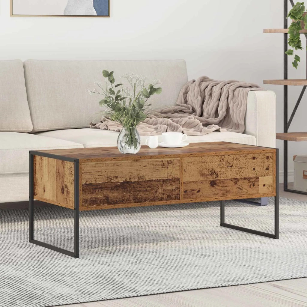 Tavolino da salotto | Tavolino da caff¨¨ | Tavolino da Soggiorno con cassetto Legno vecchio 100 x 46 x 40 cm
