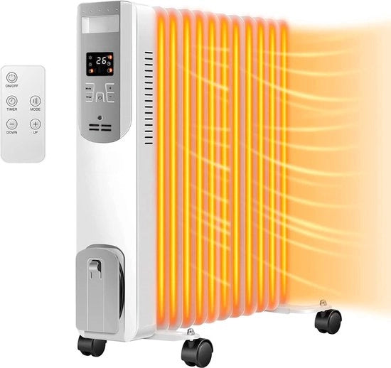 Riscaldatore elettrico con termostato - Riscaldatore a olio - Riscaldatore radiatore a olio - Riscaldatore a olio elettrico