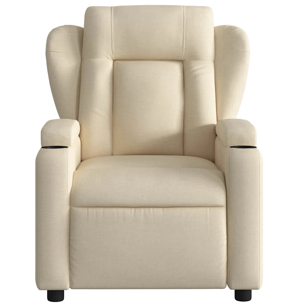 Poltrona reclinabile in tessuto color crema