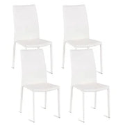 E-STYLO Sedia in similcuoio bianco e gambe rivestite in similcuoio bianco, impilabile, 42cm X 41cm H. 95cm.