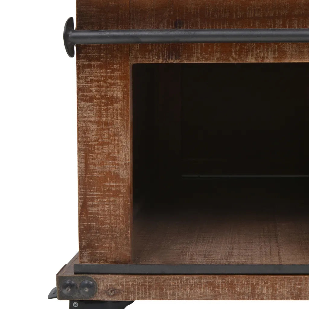 Tavolino da Salotto in Legno di Abete 91x51x38cm Marrone 246119