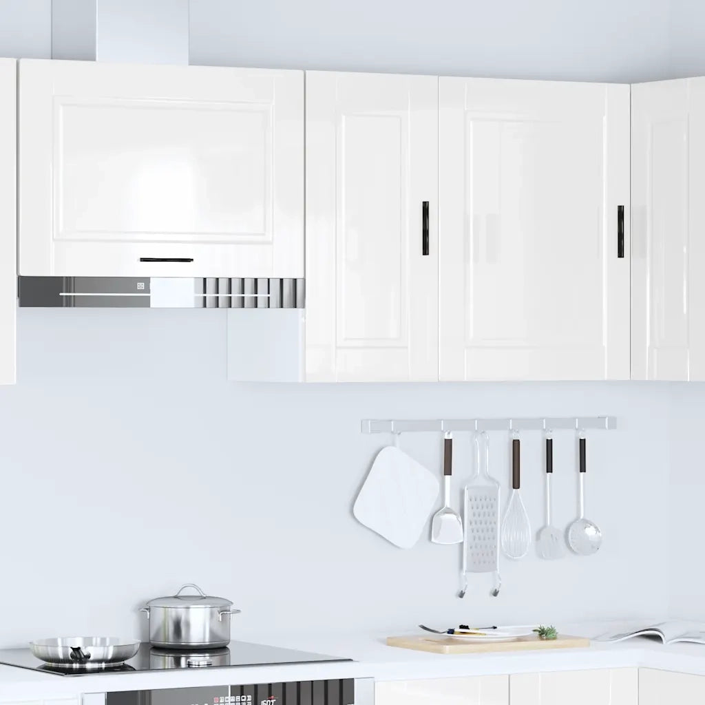 vidaXL Pensile da Cucina Porto Bianco Lucido in Legno Multistrato