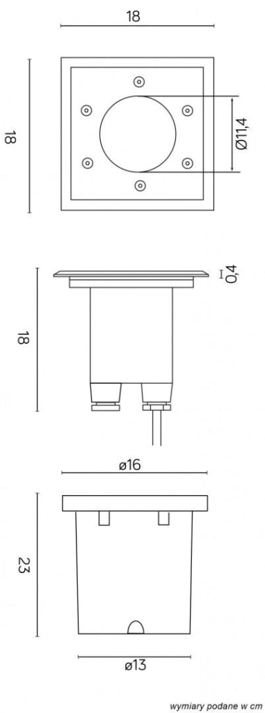 SU-MA Pabla lampada carrabile quadrata 18cm E27 IP67