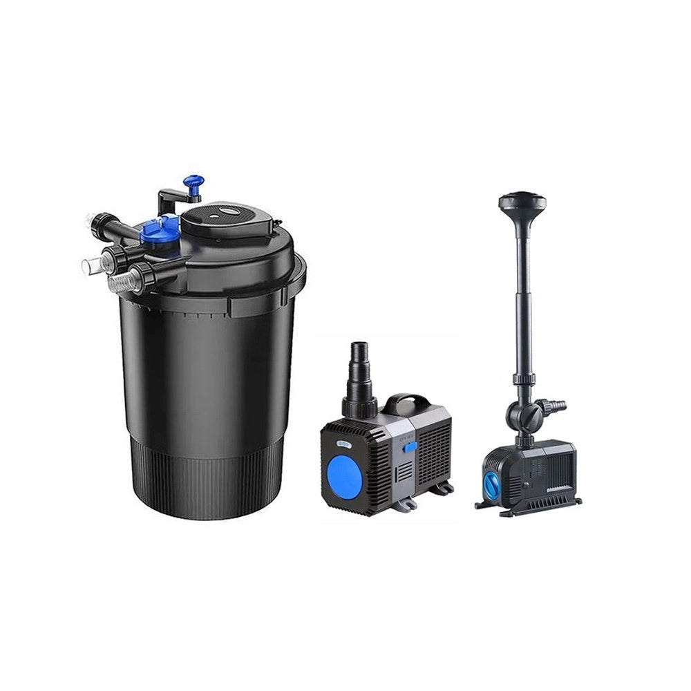 SunSun Kit ECO CPF fino a 4000 litri con filtro pressurizzato, UV-C , pompa a risparmio energetico e giochi d'acqua