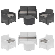Trade Shop - Set Salotto Como Effetto Rattan Intrecciato Con Divano Poltrone Tavolino Contenitore -