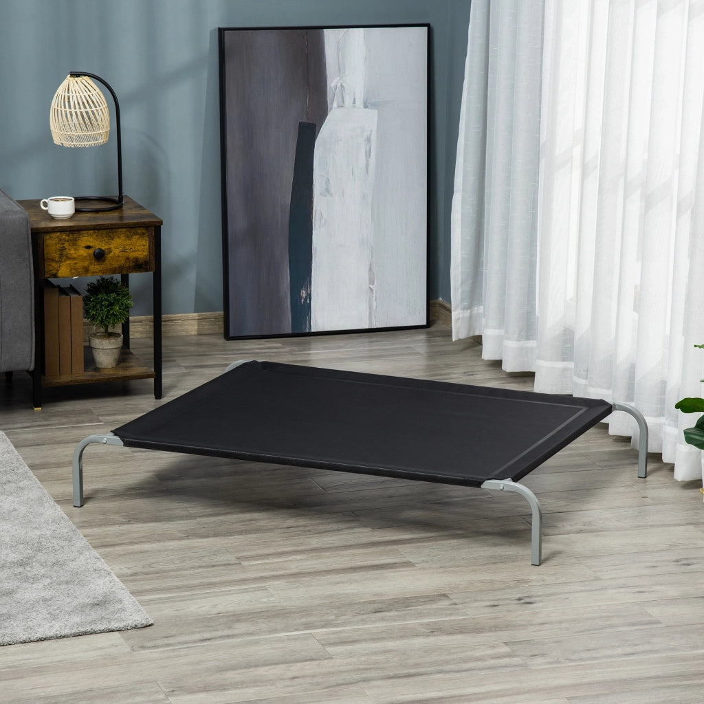 Cuccia per Cani Interno Esterno Tessuto Traspirante ¨C zephmum ¨C Nero 130x90x20cm