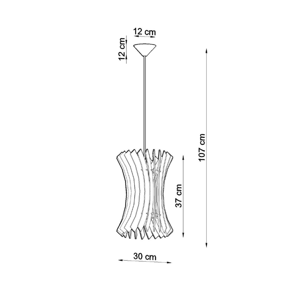 Lampada sospensione Natali Pure Lume legno nero E27