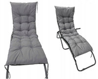 AIO FACTORY Cuscino da giardino impermeabile grigio 180x50 cm per sedia a sdraio