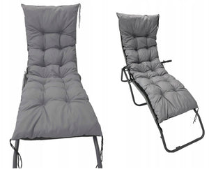AIO FACTORY Cuscino da giardino impermeabile grigio 180x50 cm per sedia a sdraio